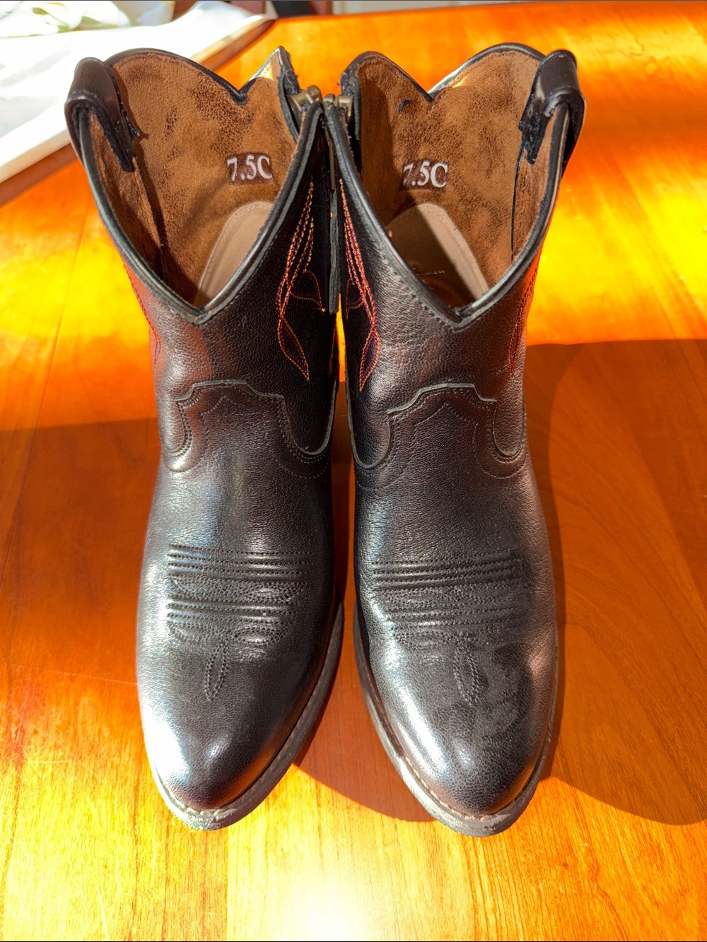 Ariat Black and Brown Short Western Zip Boots